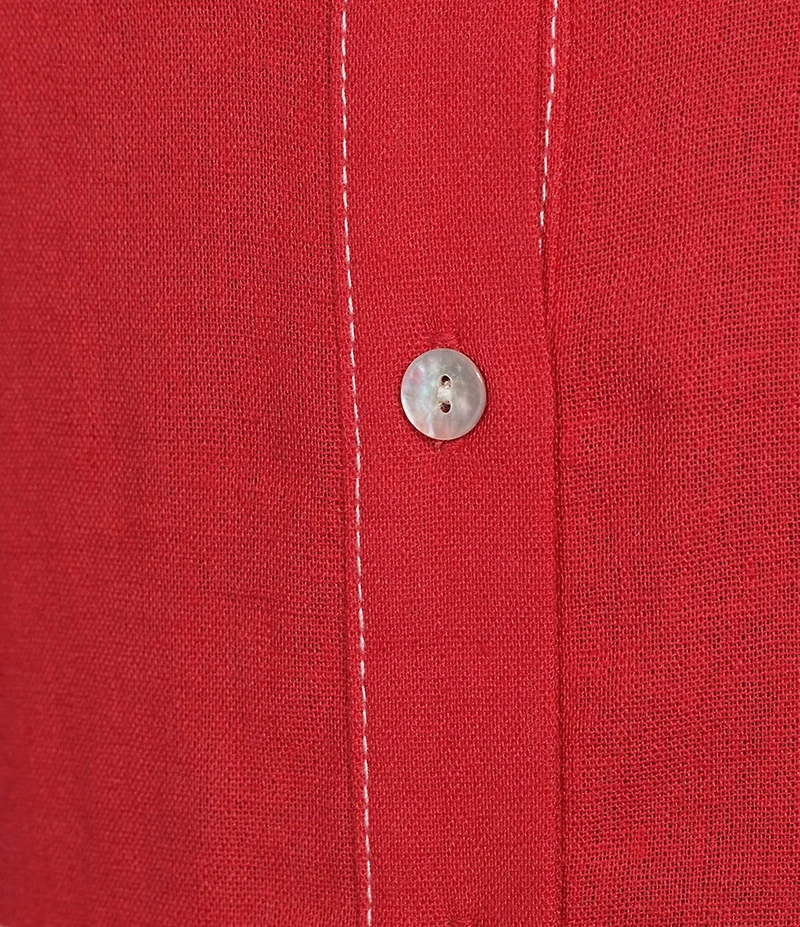 Donna Morgan Sleeveless Button Down Linen Midi Dress