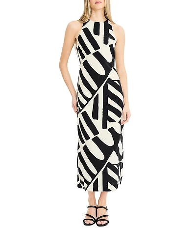 Donna Morgan Sleeveless Keyhole Back Printed Midi Dress