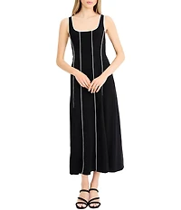 Donna Morgan Square Neck Sleeveless Midi Dress