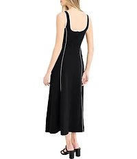 Donna Morgan Square Neck Sleeveless Midi Dress