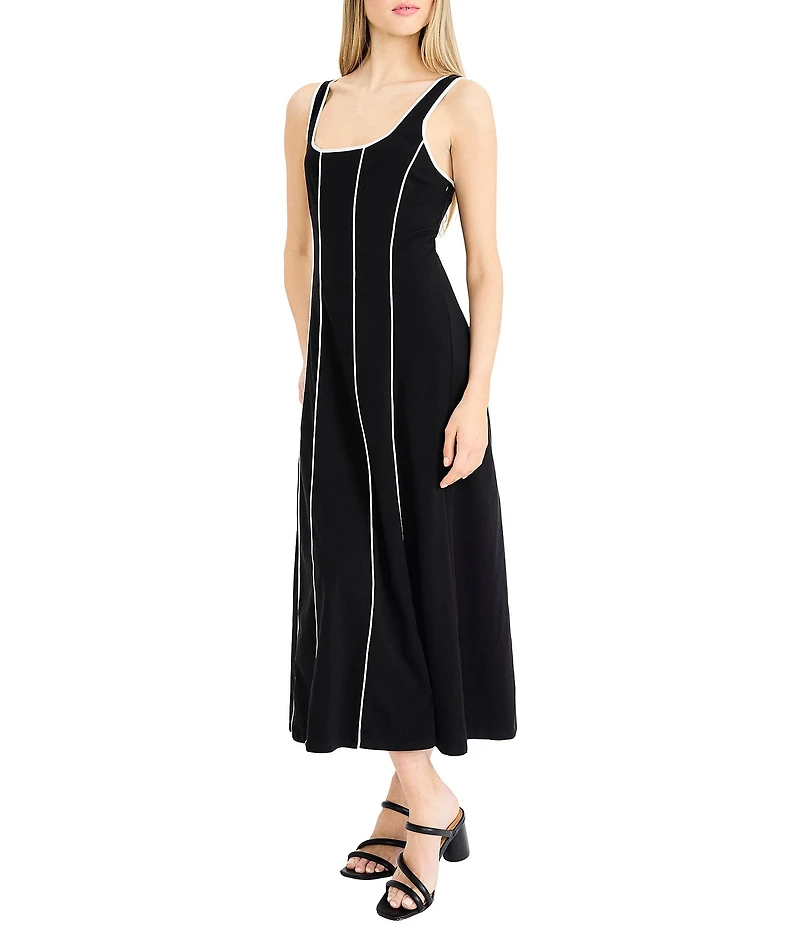 Donna Morgan Square Neck Sleeveless Midi Dress