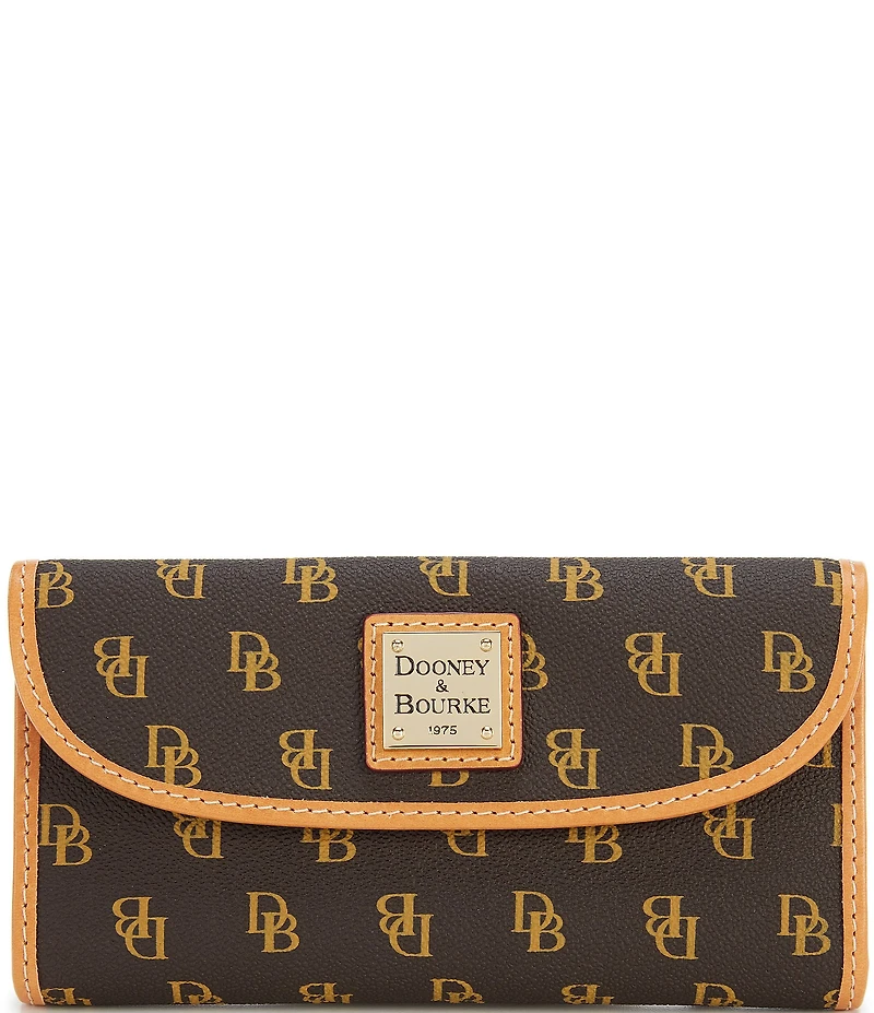 Dooney & Bourke Blakely Collection Signature Logo Continental Contrast Trim Clutch Wallet