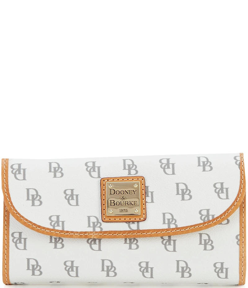Dooney & Bourke Blakely Collection Signature Logo Contrast Trim Continental Wallet