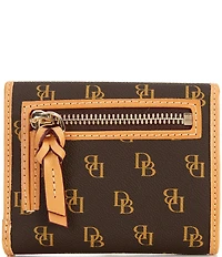 Dooney & Bourke Blakely Signature Logo Small Flap Contrast Trim Wallet
