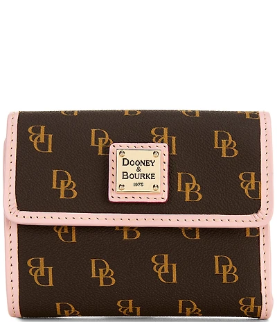 Dooney & Bourke Blakely Signature Logo Small Flap Contrast Trim Wallet