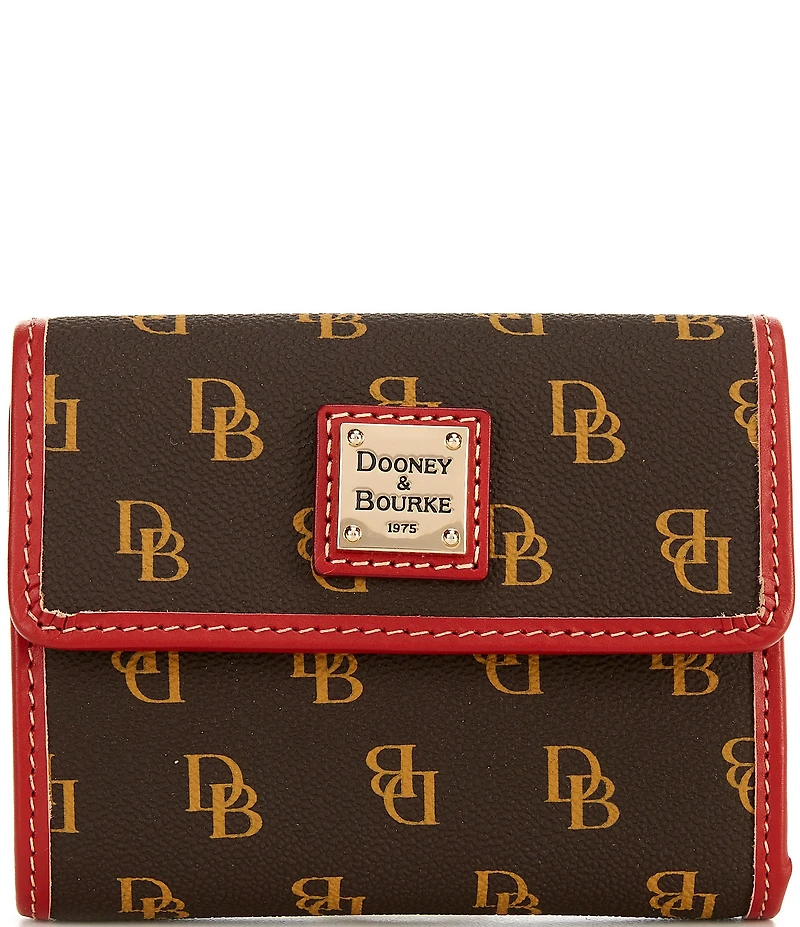 Dooney & Bourke Blakely Signature Logo Small Flap Contrast Trim Wallet