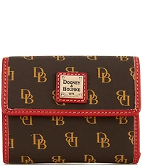 Dooney & Bourke Blakely Signature Logo Small Flap Contrast Trim Wallet