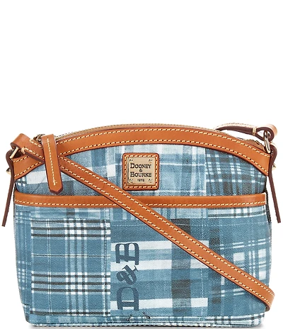 Dooney & Bourke Denim Madras Print Domed Crossbody Bag