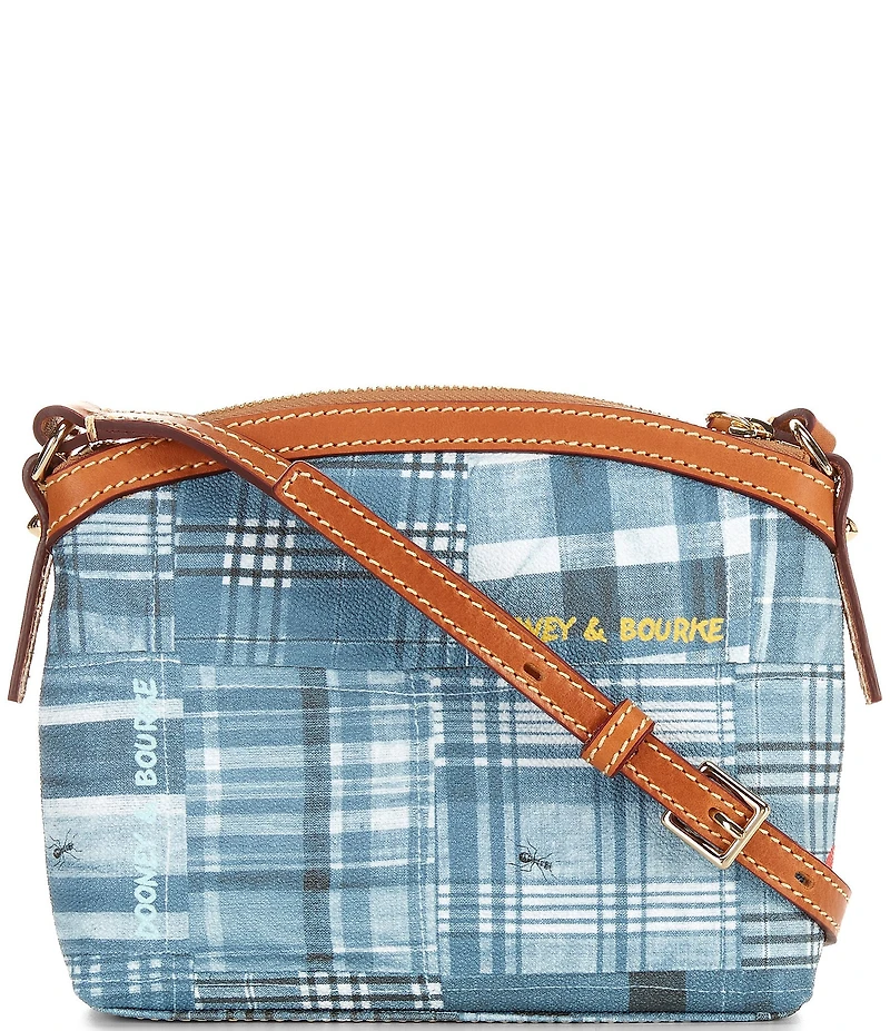 Dooney & Bourke Denim Madras Print Domed Crossbody Bag