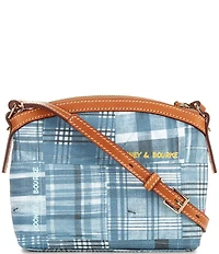Dooney & Bourke Denim Madras Print Domed Crossbody Bag