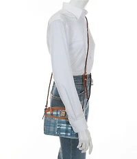 Dooney & Bourke Denim Madras Print Domed Crossbody Bag