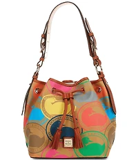 Dooney & Bourke Drawstring Travel Inspired Print Bucket Bag