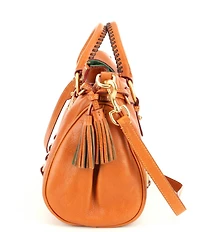 Dooney & Bourke Florentine Large Leather Tasseled Satchel Bag