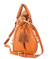 Dooney & Bourke Florentine Large Leather Tasseled Satchel Bag