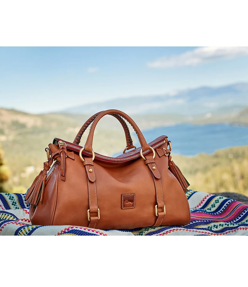 Dooney & Bourke Florentine Large Leather Tasseled Satchel Bag