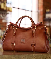 Dooney & Bourke Florentine Large Leather Tasseled Satchel Bag