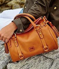 Dooney & Bourke Florentine Large Leather Tasseled Satchel Bag