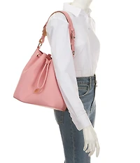 Dooney & Bourke Lucca Leather Drawstring Shoulder Bucket Bag