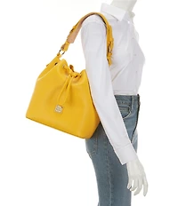 Dooney & Bourke Lucca Leather Drawstring Shoulder Bucket Bag
