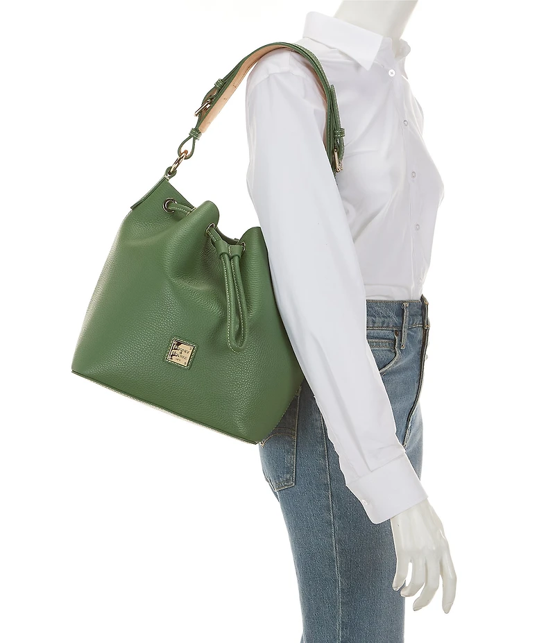 Dooney & Bourke Lucca Leather Drawstring Shoulder Bucket Bag
