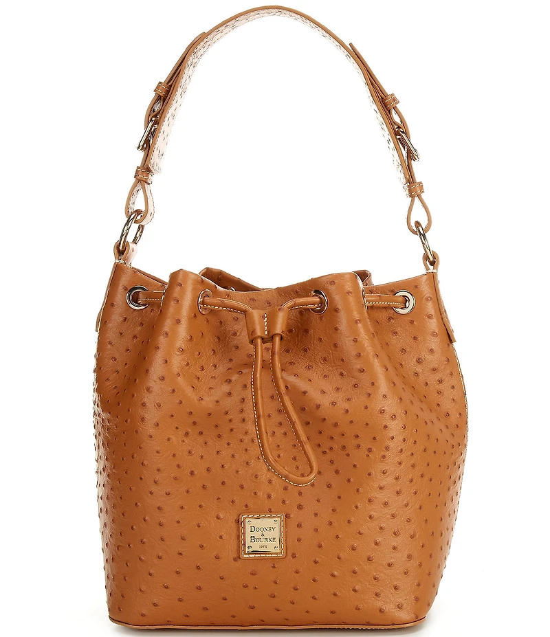 Dooney & Bourke Ostrich Drawstring Bucket Bag