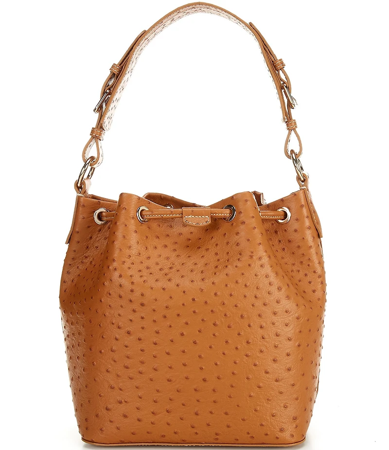 Dooney & Bourke Ostrich Drawstring Bucket Bag