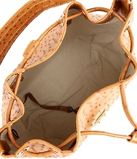 Dooney & Bourke Ostrich Drawstring Bucket Bag