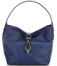 Dooney & Bourke Ostrich Clip Lock Hobo Shoulder Bag