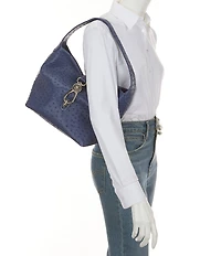Dooney & Bourke Ostrich Clip Lock Hobo Shoulder Bag