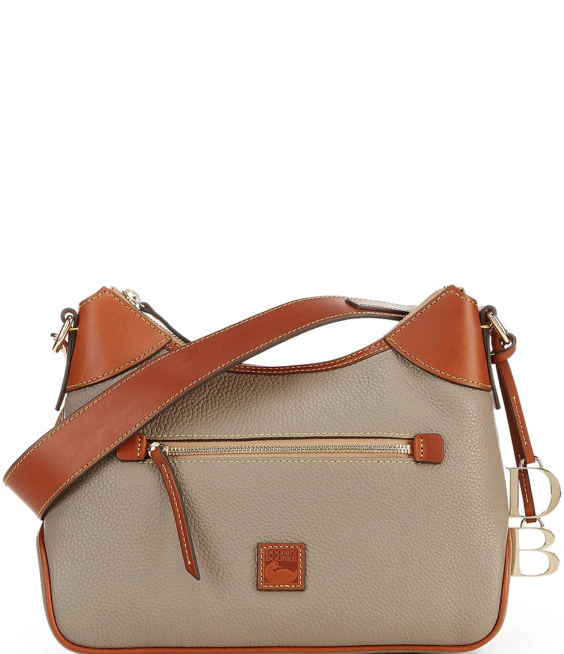 Dooney & Bourke Pebble Grain Leather Contrast Trim Hobo Shoulder Bag