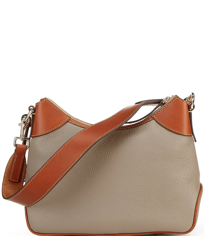 Dooney & Bourke Pebble Grain Leather Contrast Trim Hobo Shoulder Bag