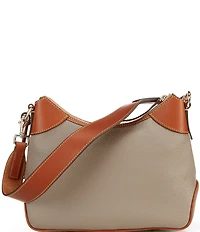 Dooney & Bourke Pebble Grain Leather Contrast Trim Hobo Shoulder Bag
