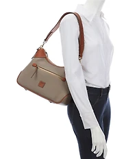 Dooney & Bourke Pebble Grain Leather Contrast Trim Hobo Shoulder Bag