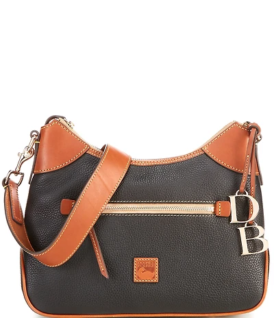 Dooney & Bourke Pebble Grain Leather Contrast Trim Hobo Shoulder Bag