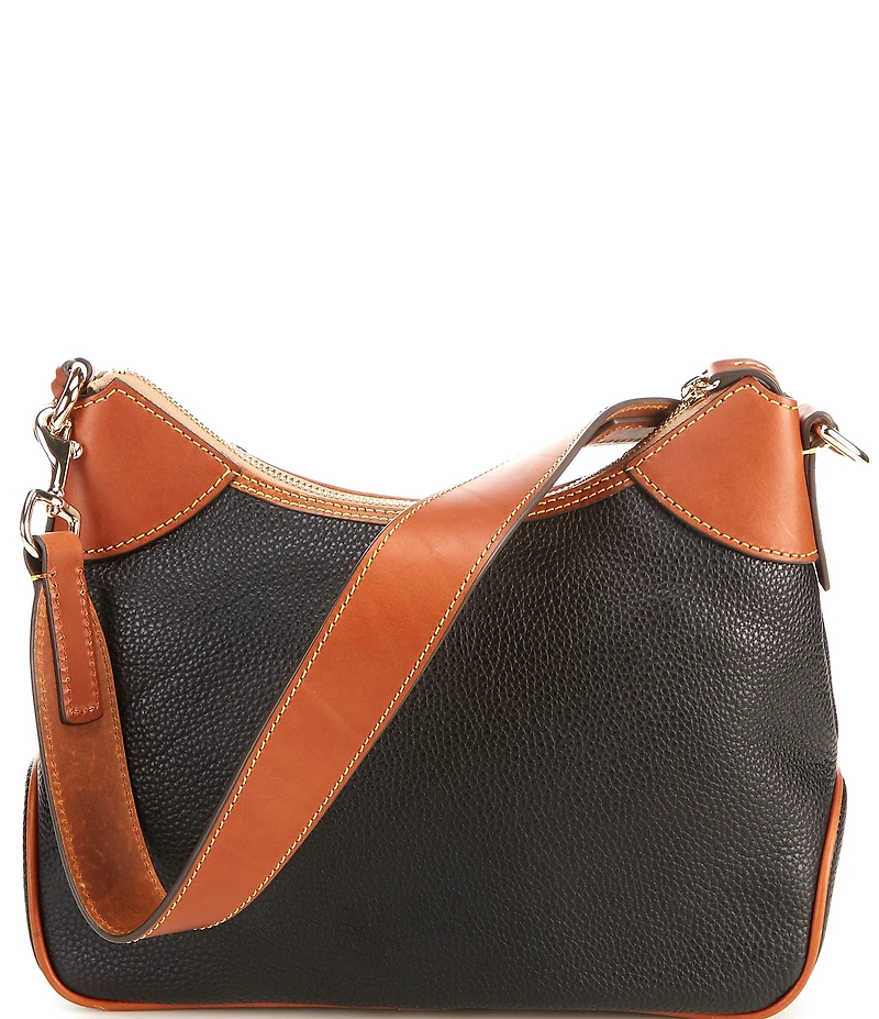 Dooney & Bourke Pebble Grain Leather Contrast Trim Hobo Shoulder Bag