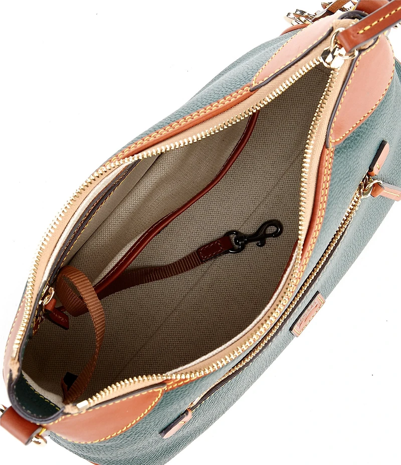 Dooney & Bourke Pebble Grain Leather Contrast Trim Hobo Shoulder Bag