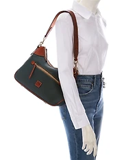 Dooney & Bourke Pebble Grain Leather Contrast Trim Hobo Shoulder Bag