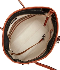 Dooney & Bourke Pebble Collection Leather Contrast Trim Tote Bag