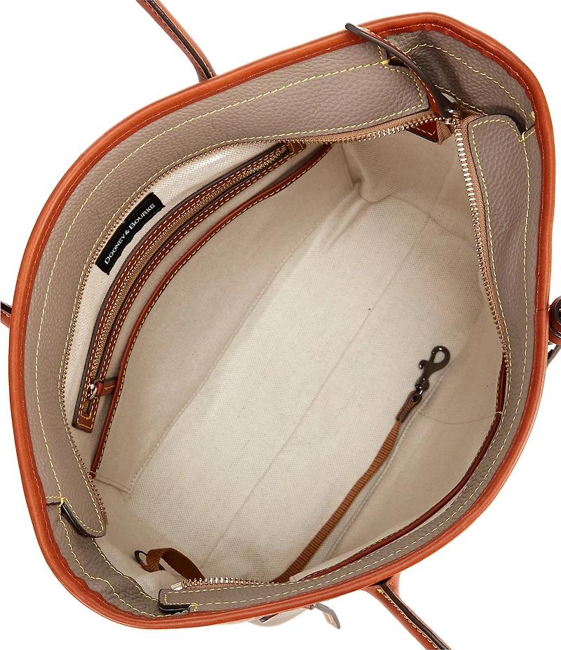 Dooney & Bourke Pebble Collection Leather Contrast Trim Tote Bag
