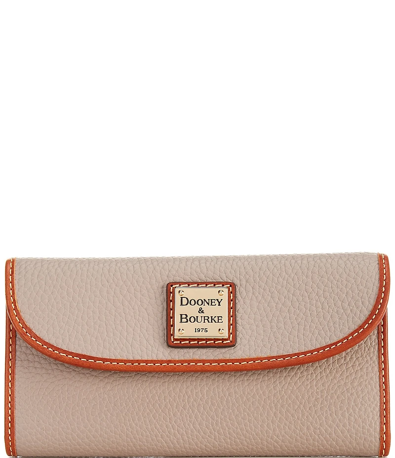Dooney & Bourke Pebble Continental Leather Contrast Trim Wallet