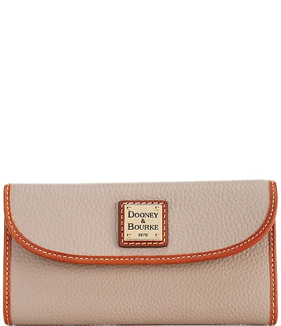 Dooney & Bourke Pebble Continental Leather Contrast Trim Wallet