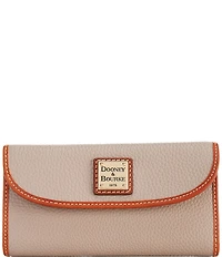 Dooney & Bourke Pebble Continental Leather Contrast Trim Wallet