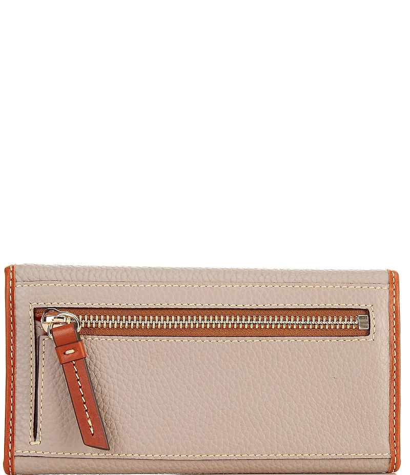 Dooney & Bourke Pebble Continental Leather Contrast Trim Wallet