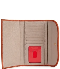 Dooney & Bourke Pebble Continental Leather Contrast Trim Wallet