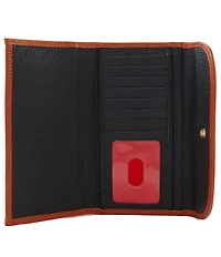 Dooney & Bourke Pebble Continental Leather Contrast Trim Wallet