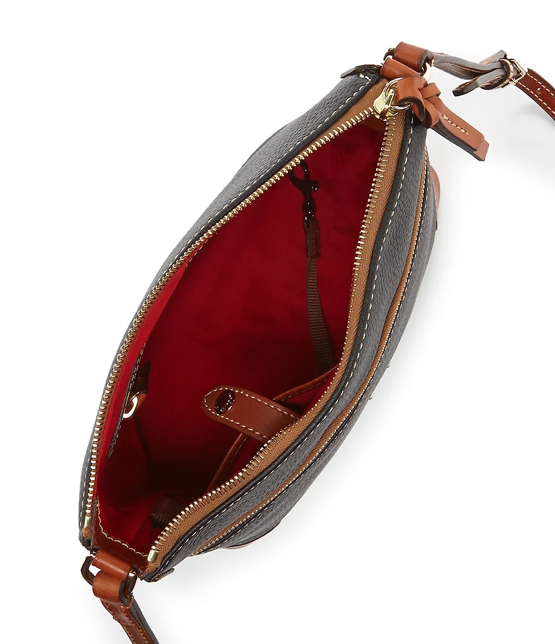 Dooney & Bourke Pebble Grain Leather Contrast Trim Crossbody Bag