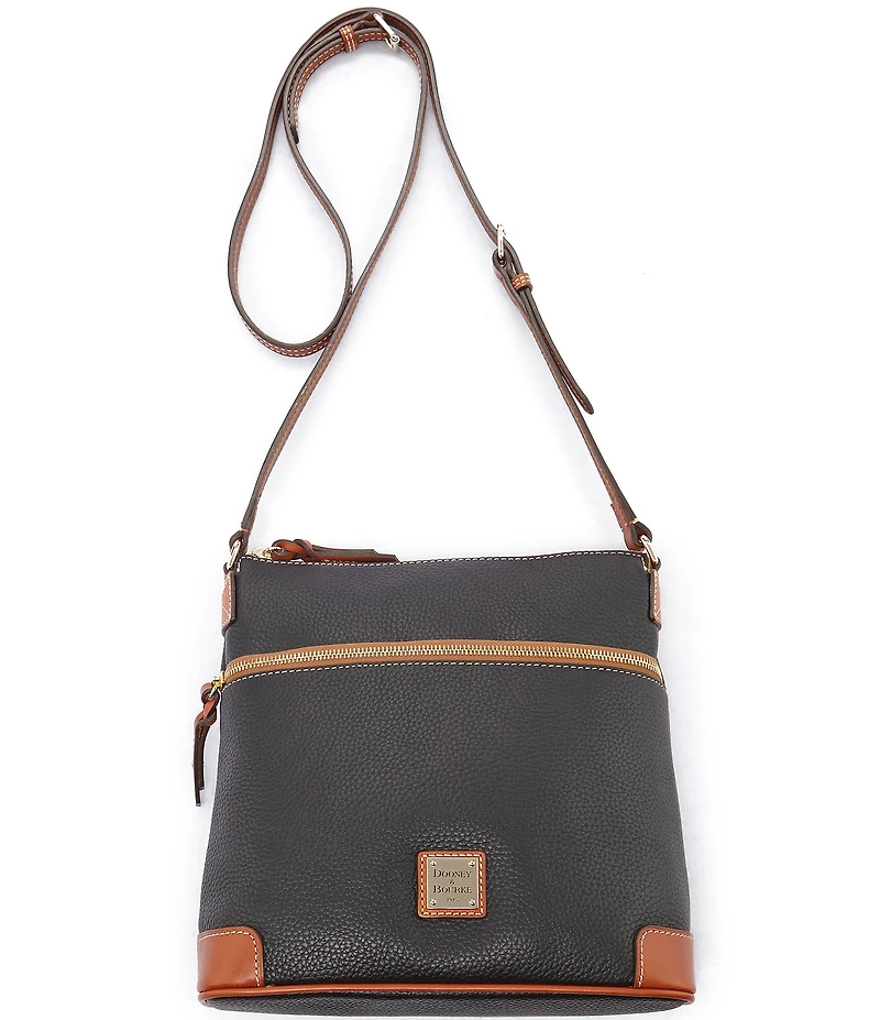Dooney & Bourke Pebble Grain Leather Contrast Trim Crossbody Bag