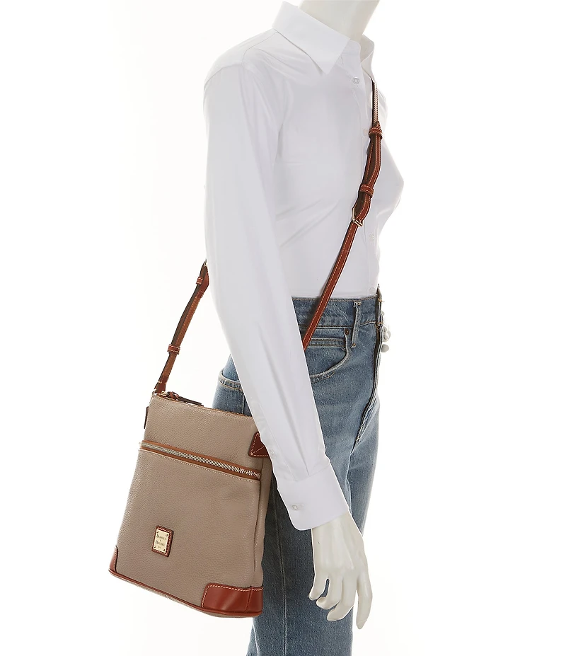 Dooney & Bourke Pebble Grain Leather Contrast Trim Crossbody Bag