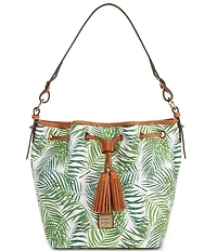 Dooney & Bourke Siesta Key Tasha Palm Leaf Drawstring Bucket Bag