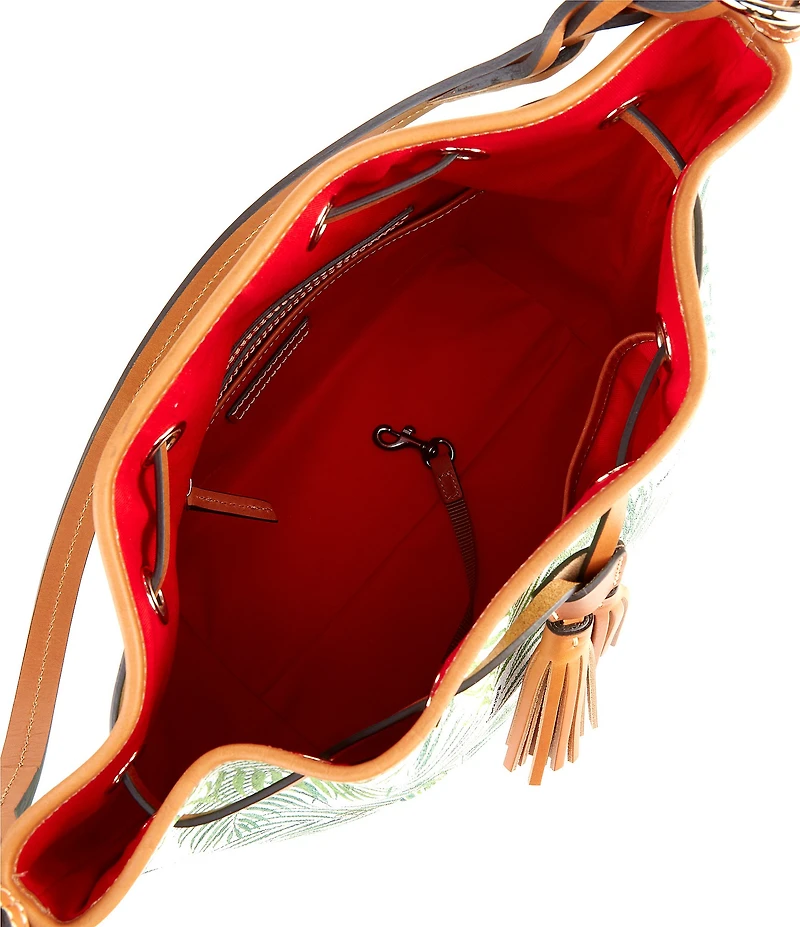 Dooney & Bourke Siesta Key Tasha Palm Leaf Drawstring Bucket Bag